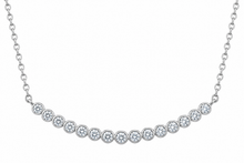 NANDAZ GRA Certified Moissanite Curved Necklace 925 Sterling Silver 0.23 CTW D Colour 16"+2"