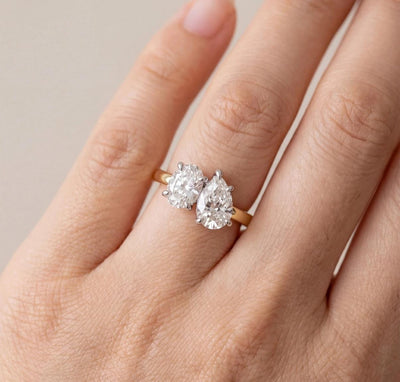 Toi ET Moi Lab-Grown Diamond Ring – 2 Carat IGI Certified 14K Gold Engagement Ring
