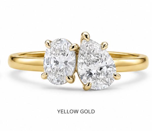 Toi ET Moi Lab-Grown Diamond Ring – 2 Carat IGI Certified 14K Gold Engagement Ring
