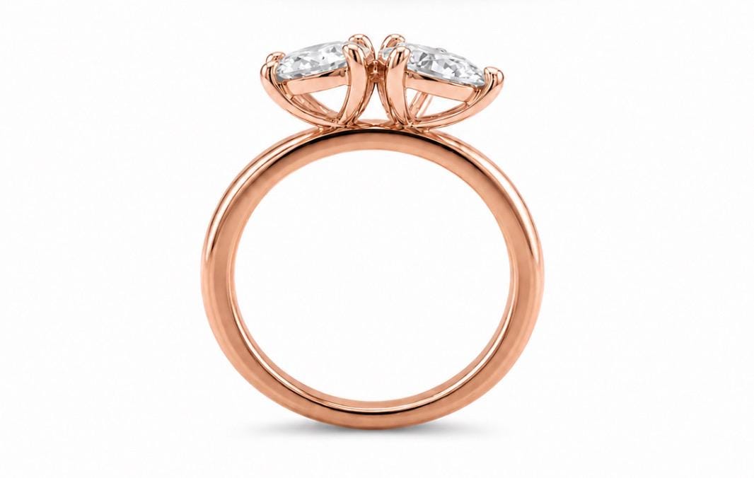 Toi ET Moi Lab-Grown Diamond Ring – 2 Carat IGI Certified 14K Gold Engagement Ring