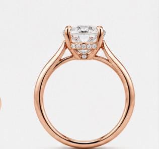 2 Carat Oval Lab-Grown Diamond Engagement Ring, Hidden Halo, 14K White Gold, IGI Certified
