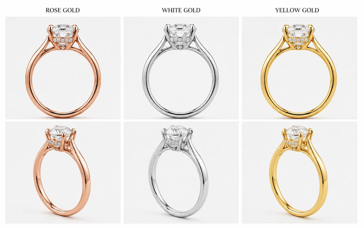 2 Carat Oval Lab-Grown Diamond Engagement Ring, Hidden Halo, 14K White Gold, IGI Certified