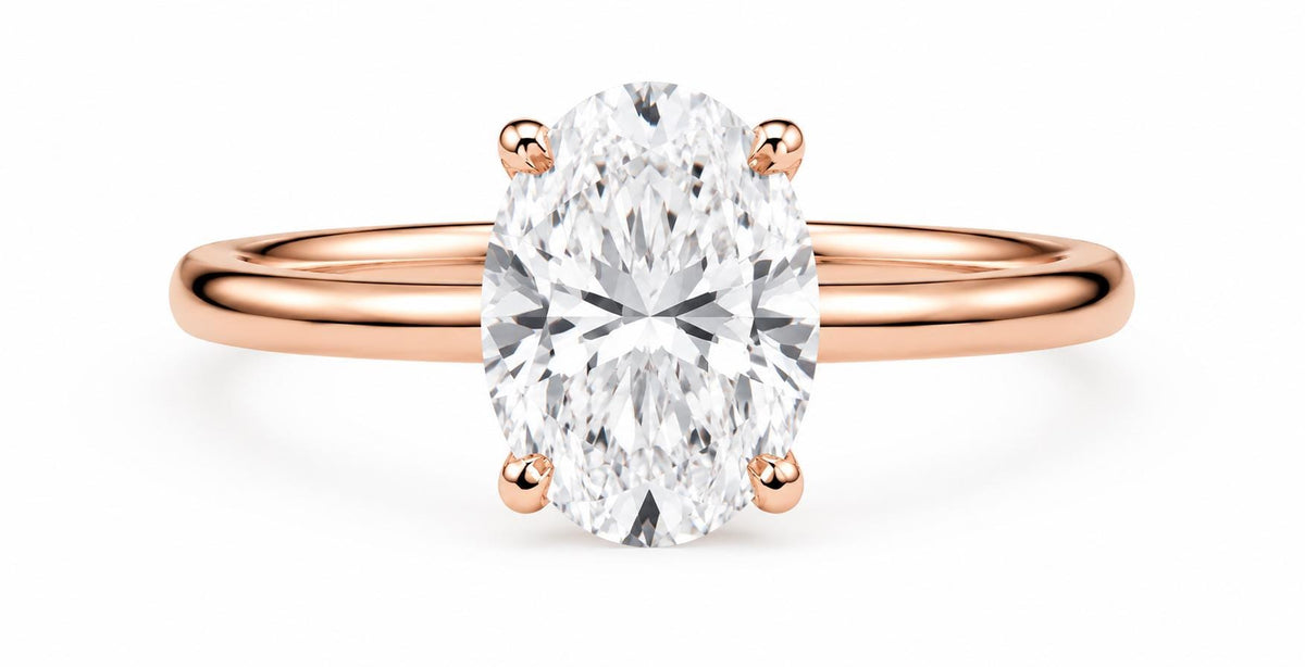 2 Carat Oval Lab-Grown Diamond Engagement Ring, Hidden Halo, 14K White Gold, IGI Certified
