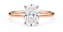 2 Carat Oval Lab-Grown Diamond Engagement Ring, Hidden Halo, 14K White Gold, IGI Certified