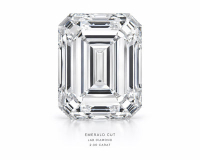 2 Carat Emerald Lab-Grown Diamond Engagement Ring, Hidden Halo, 14K Gold, IGI Certified