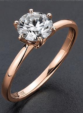 1 Carat Lab-Grown Diamond Solitaire Ring: IGI Certified 14K Gold Engagement Ring