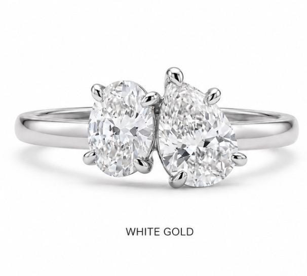 Toi ET Moi Lab-Grown Diamond Ring – 2 Carat IGI Certified 14K Gold Engagement Ring