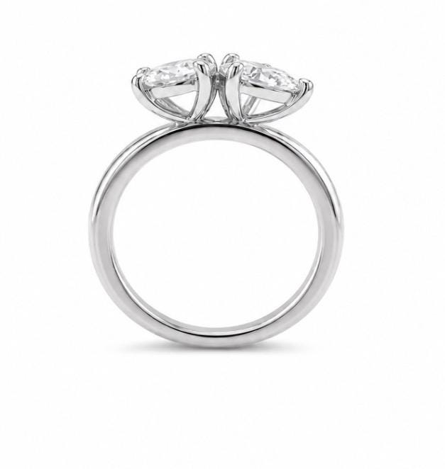 Toi ET Moi Lab-Grown Diamond Ring – 2 Carat IGI Certified 14K Gold Engagement Ring