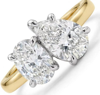 Toi ET Moi Lab-Grown Diamond Ring – 2 Carat IGI Certified 14K Gold Engagement Ring