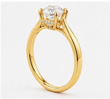 2 Carat Oval Lab-Grown Diamond Engagement Ring, Hidden Halo, 14K White Gold, IGI Certified