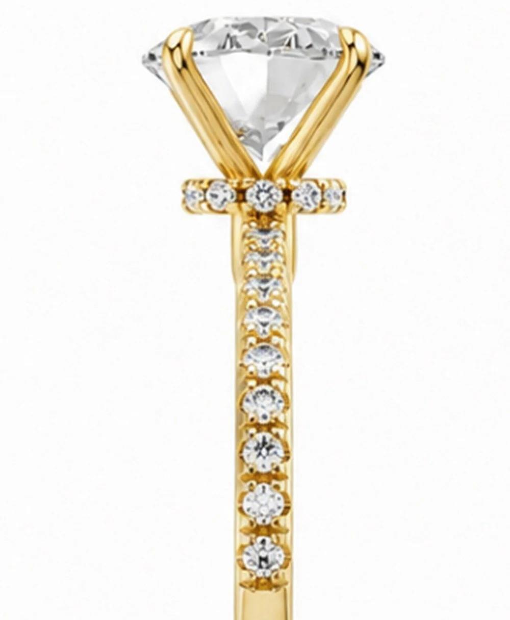 2 Carat Oval Lab-Diamond Engagement Ring, Hidden Halo, 14K Yellow Gold, IGI Cert