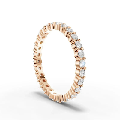 0.70 Ct Round Eternity Ring 14ct, Lab Grown Diamond IGI, Rose, White or Gold