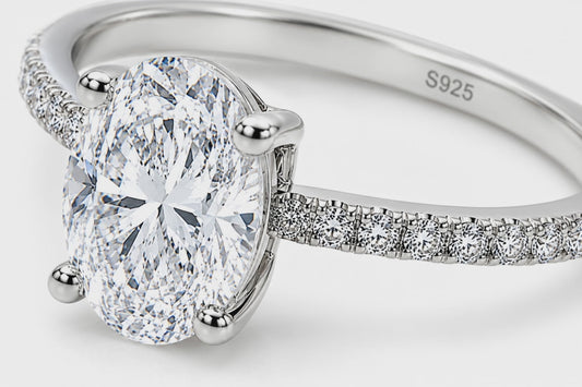 Oval Cut Lab Grown Diamond Engagement Ring,