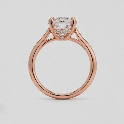 2 Carat Oval Lab-Grown Diamond Engagement Ring, Hidden Halo, 14K White Gold, IGI Certified